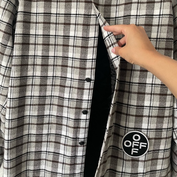 Off-White grey checker hooded shirt jacket - Picture 3 of 15